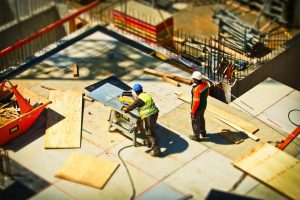 construction workers on a home construction site