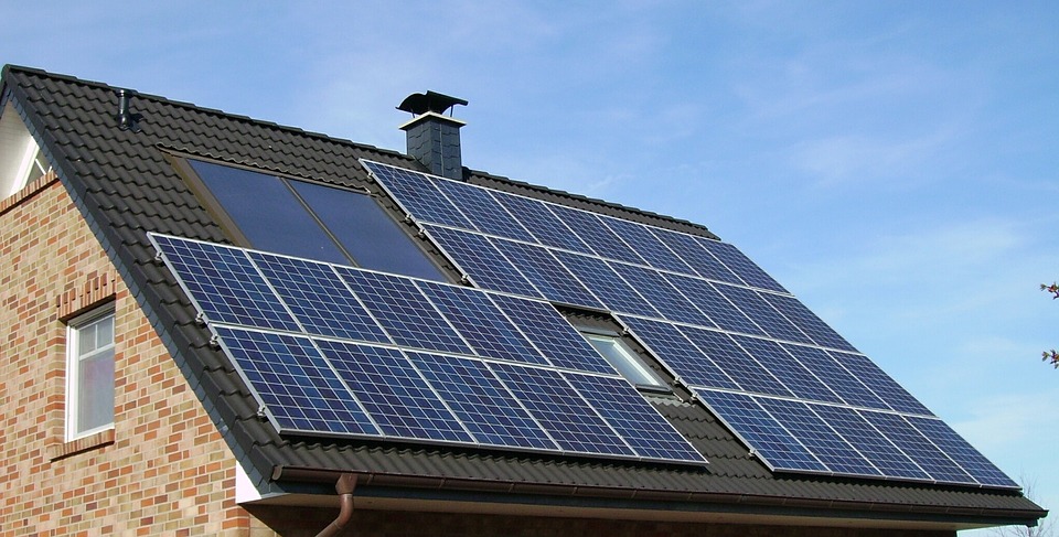 a solar panel house